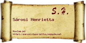 Sárosi Henrietta névjegykártya