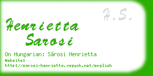 henrietta sarosi business card
