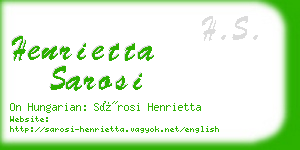 henrietta sarosi business card